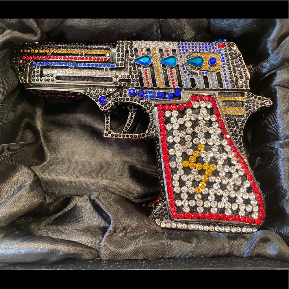 GUN HANDBAG RHINESTONES